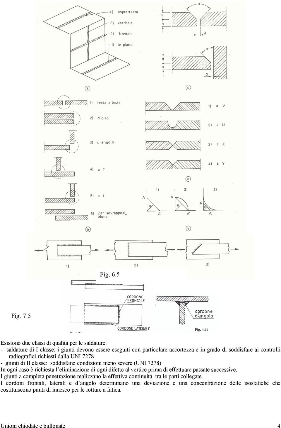 radiografici richiesti dalla UNI 7278 - giunti di II classe: soddisfano condizioni meno severe (UNI 7278) In ogni caso è richiesta l eliminazione di ogni difetto al vertice