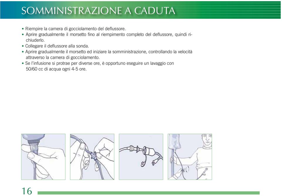 Collegare il deflussore alla sonda.