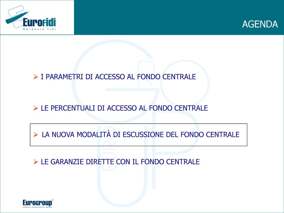 CENTRALE Ø LA NUOVA MODALITÀ DI ESCUSSIONE DEL