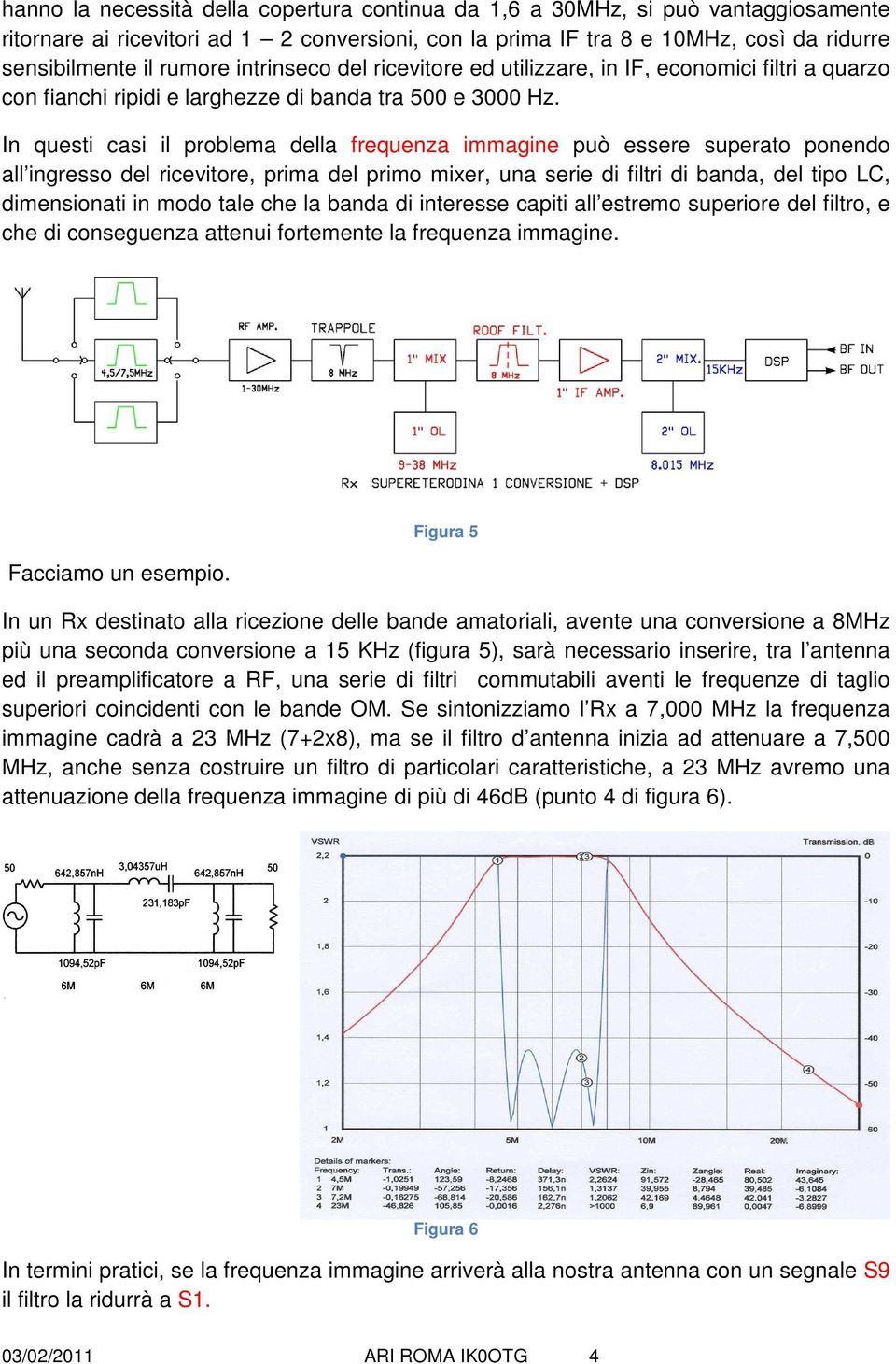 In questi casi il problema della frequenza immagine può essere superato ponendo all ingresso del ricevitore, prima del primo mixer, una serie di filtri di banda, del tipo LC, dimensionati in modo