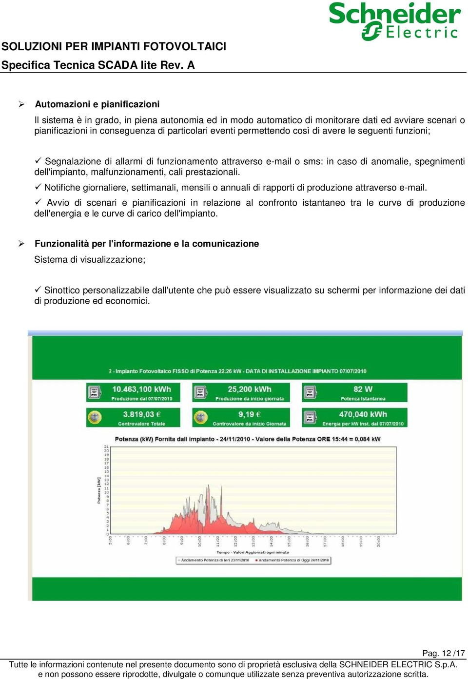 Notifiche giornaliere, settimanali, mensili o annuali di rapporti di produzione attraverso e-mail.