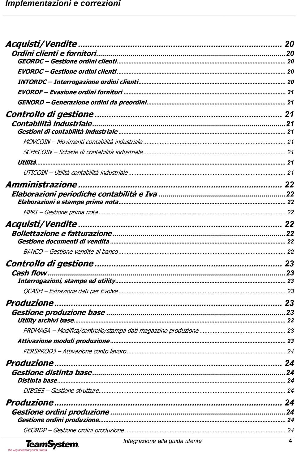 .. 21 MOVCOIN Movimenti contabilità industriale... 21 SCHECOIN Schede di contabilità industriale... 21 Utilità... 21 UTICOIN Utilità contabilità industriale... 21 Amministrazione.