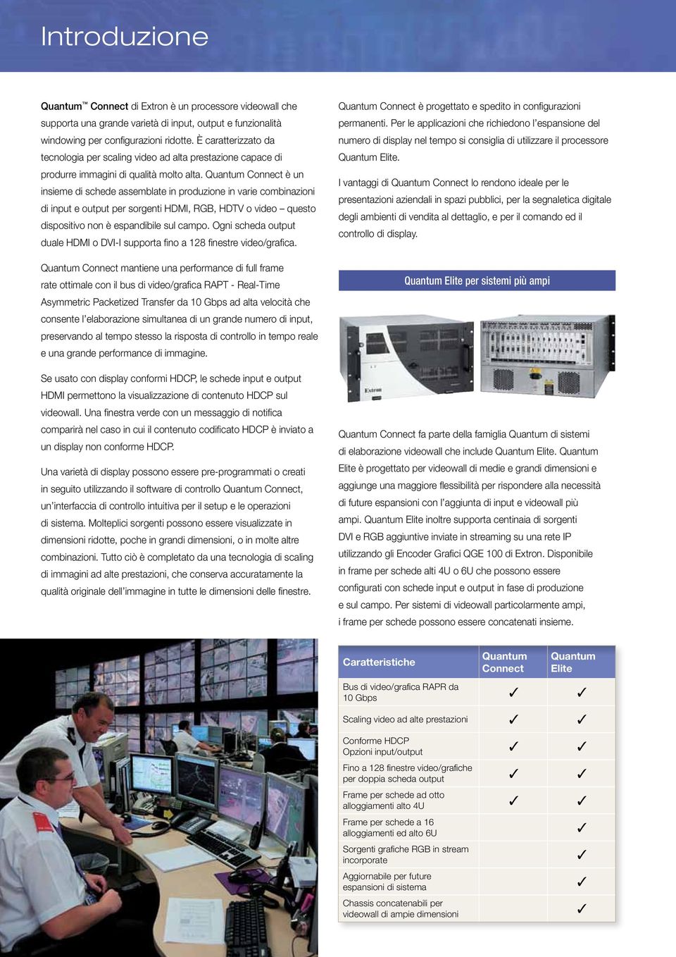 Quantum Connect è un insieme di schede assemblate in produzione in varie combinazioni di input e output per sorgenti HDMI, RGB, HDTV o video questo dispositivo non è espandibile sul campo.