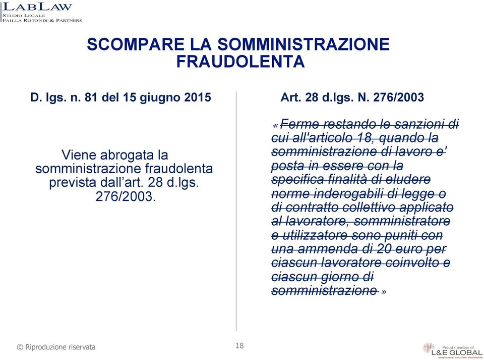 finalità di eludere norme inderogabili di legge o di contratto collettivo applicato al lavoratore, somministratore e utilizzatore sono