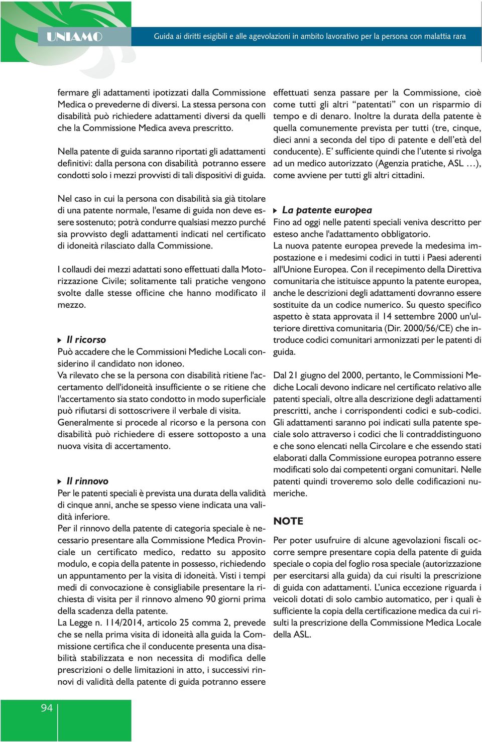 Nella patente di guida saranno riportati gli adattamenti definitivi: dalla persona con disabilità potranno essere condotti solo i mezzi provvisti di tali dispositivi di guida.