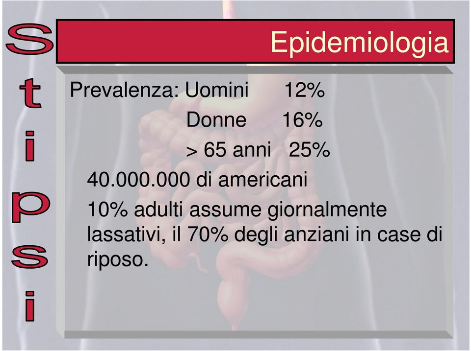 000 di americani Epidemiologia 10% adulti