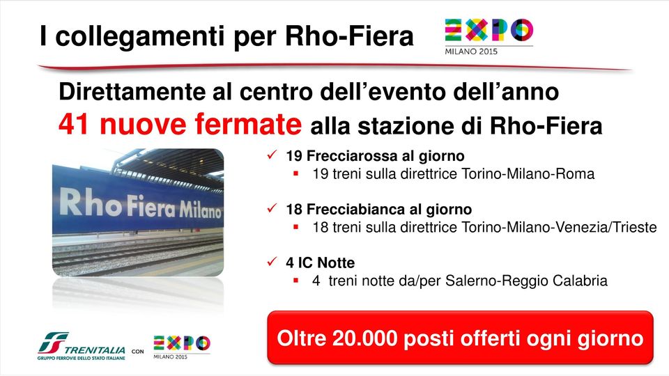 Torino-Milano-Roma 18 Frecciabianca al giorno 18 treni sulla direttrice