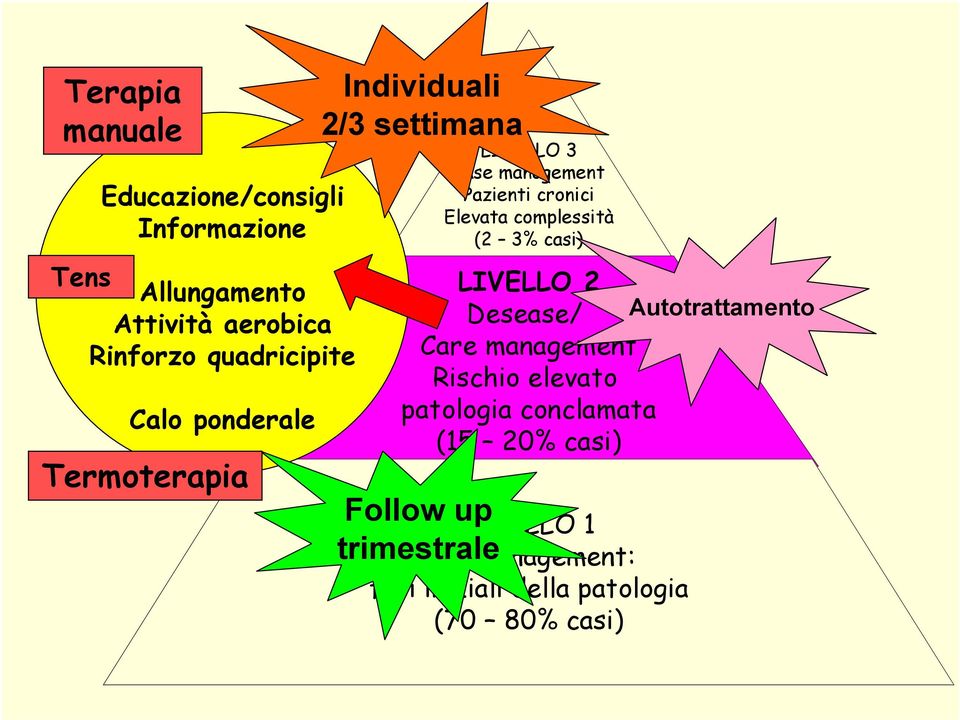 complessità (2 3% casi) LIVELLO 2 Desease/ Autotrattamento Care management Rischio elevato patologia