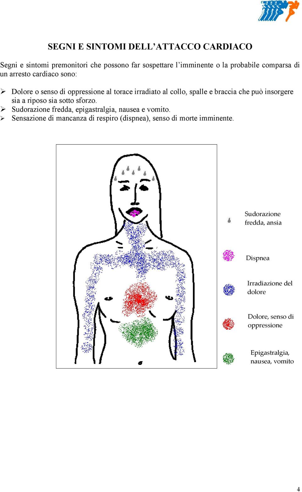 riposo sia sotto sforzo. Sudorazione fredda, epigastralgia, nausea e vomito.