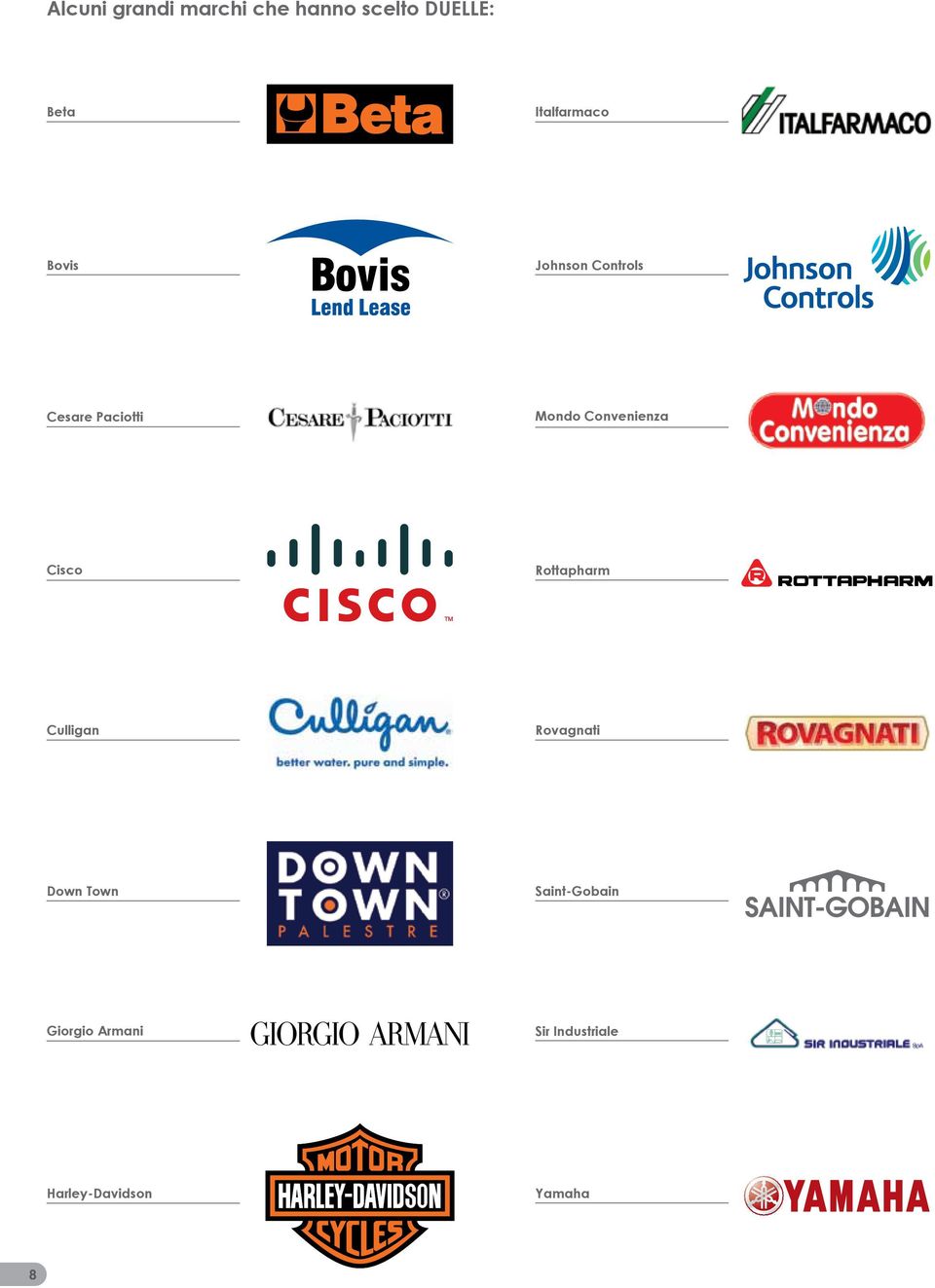 Convenienza Cisco Rottapharm Culligan Rovagnati Down Town