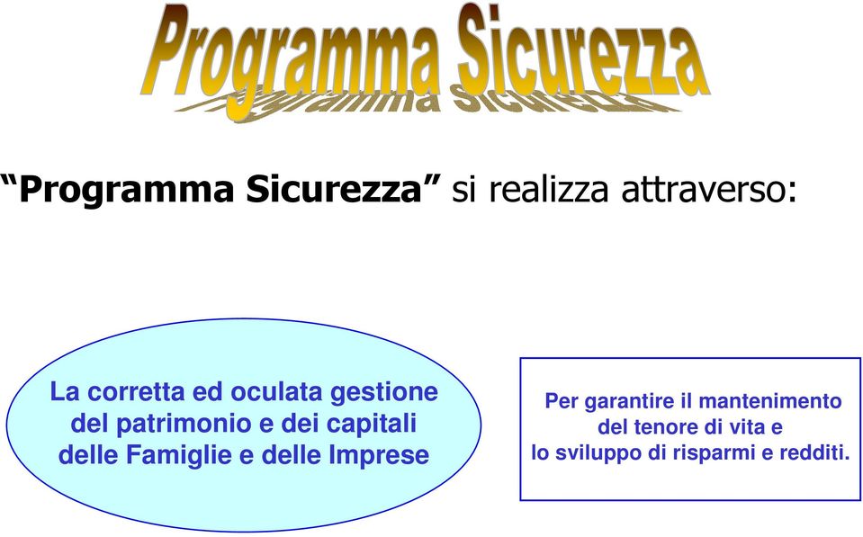 Famiglie e delle Imprese Per garantire il mantenimento