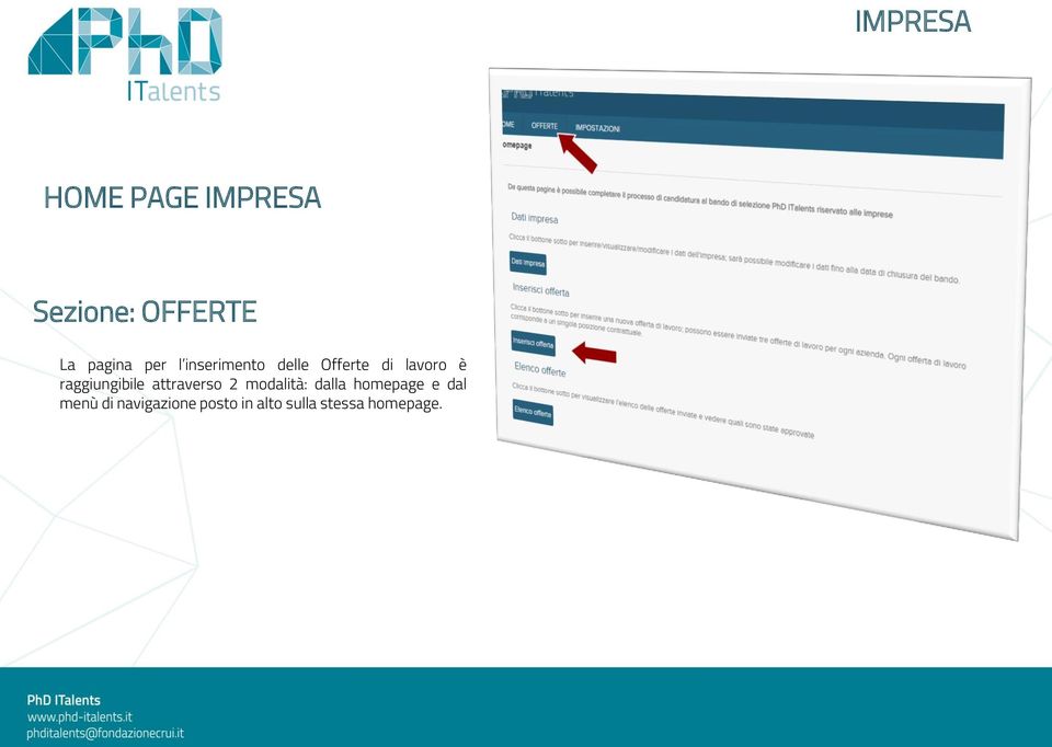 raggiungibile attraverso 2 modalità: dalla