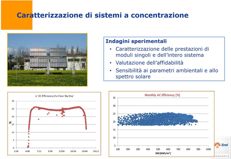 Valutazione dell affidabilità Sensibilità ai parametri ambientali e allo spettro