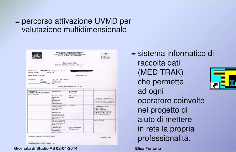 (MED TRAK) che permette ad ogni operatore coinvolto nel