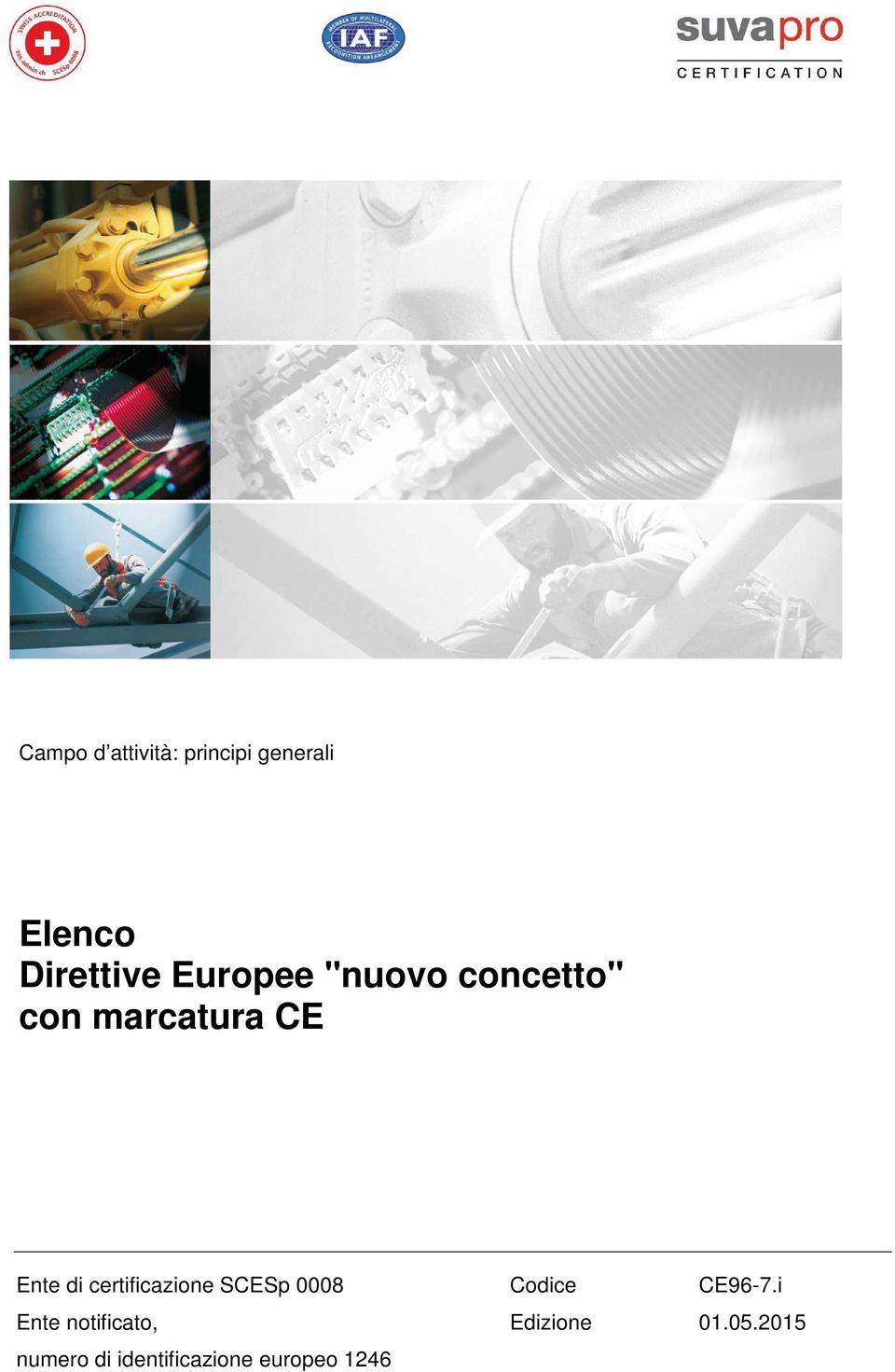 certificazione SCESp 0008 Codice CE96-7.