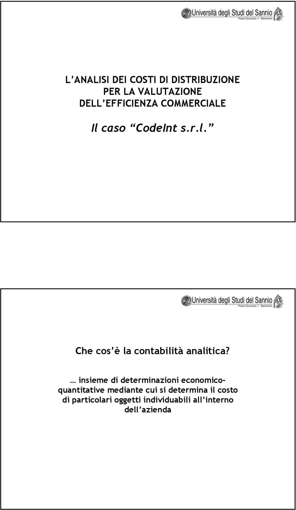 insieme di determinazioni economicoquantitative mediante cui si