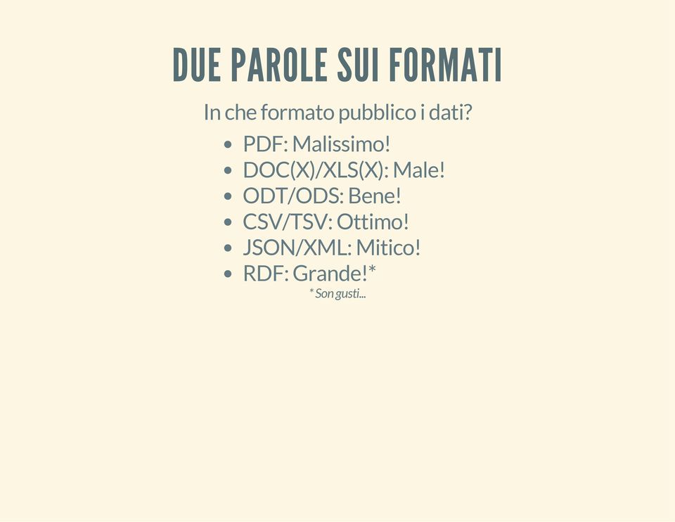 DOC(X)/XLS(X): Male! ODT/ODS: Bene!