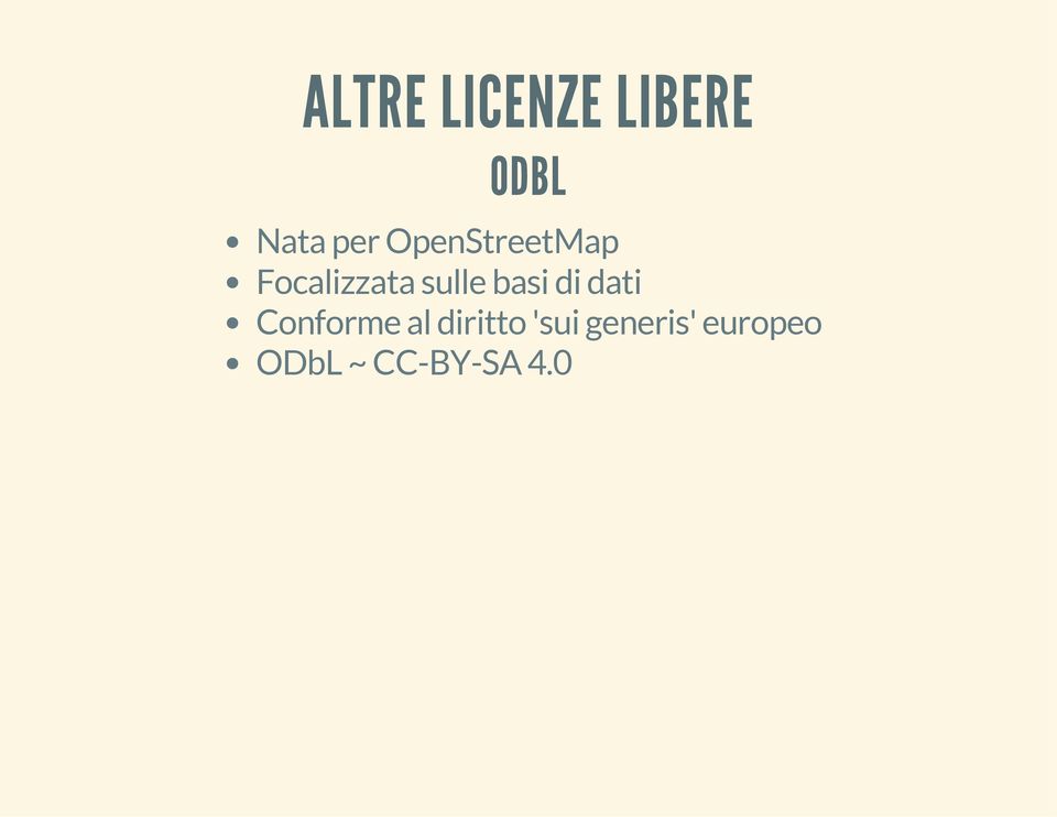 basi di dati Conforme al diritto