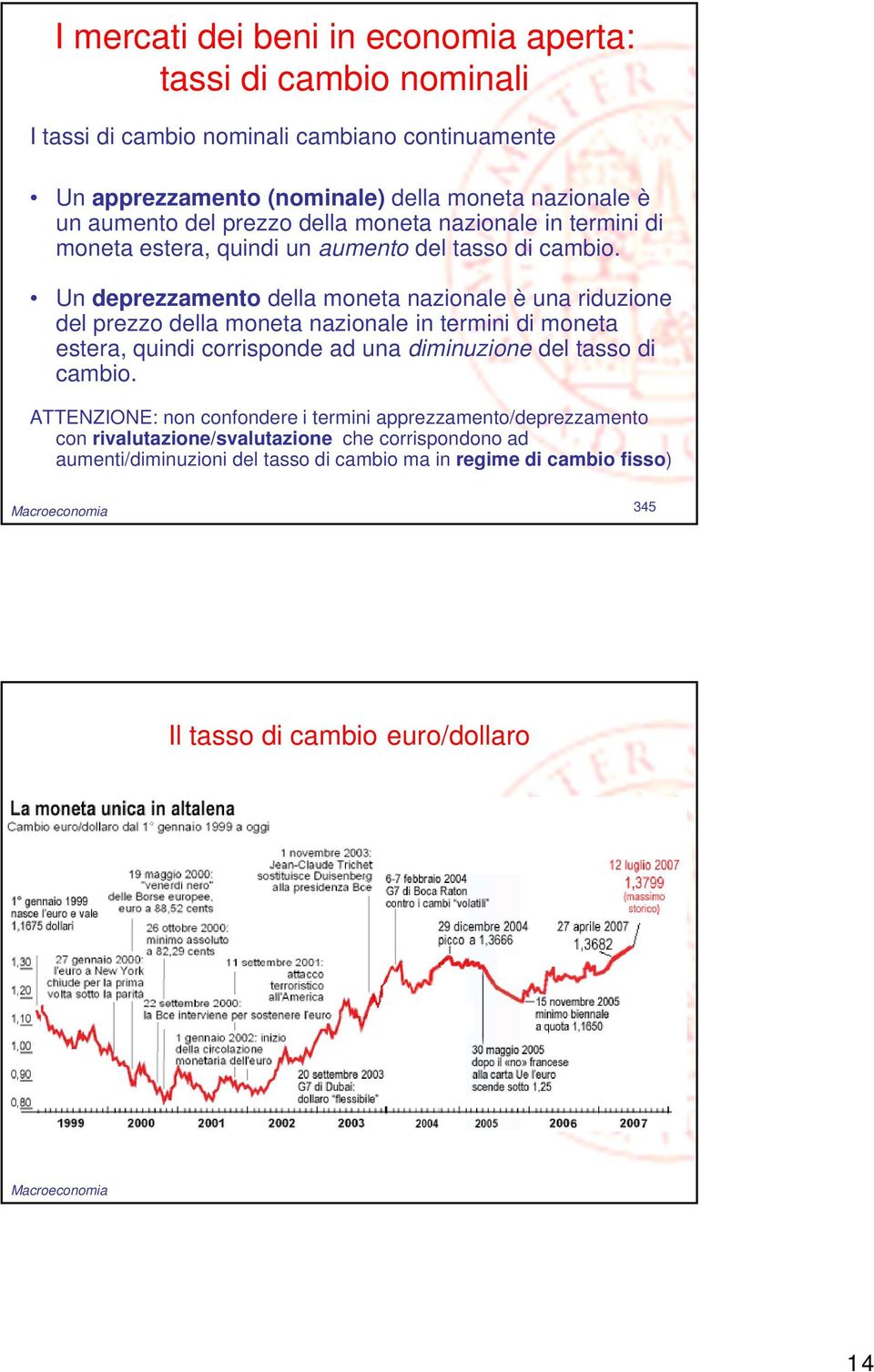 Un deprezzamento della moneta nazionale è una riduzione del prezzo della moneta nazionale in termini di moneta estera, quindi corrisponde ad una diminuzione del tasso