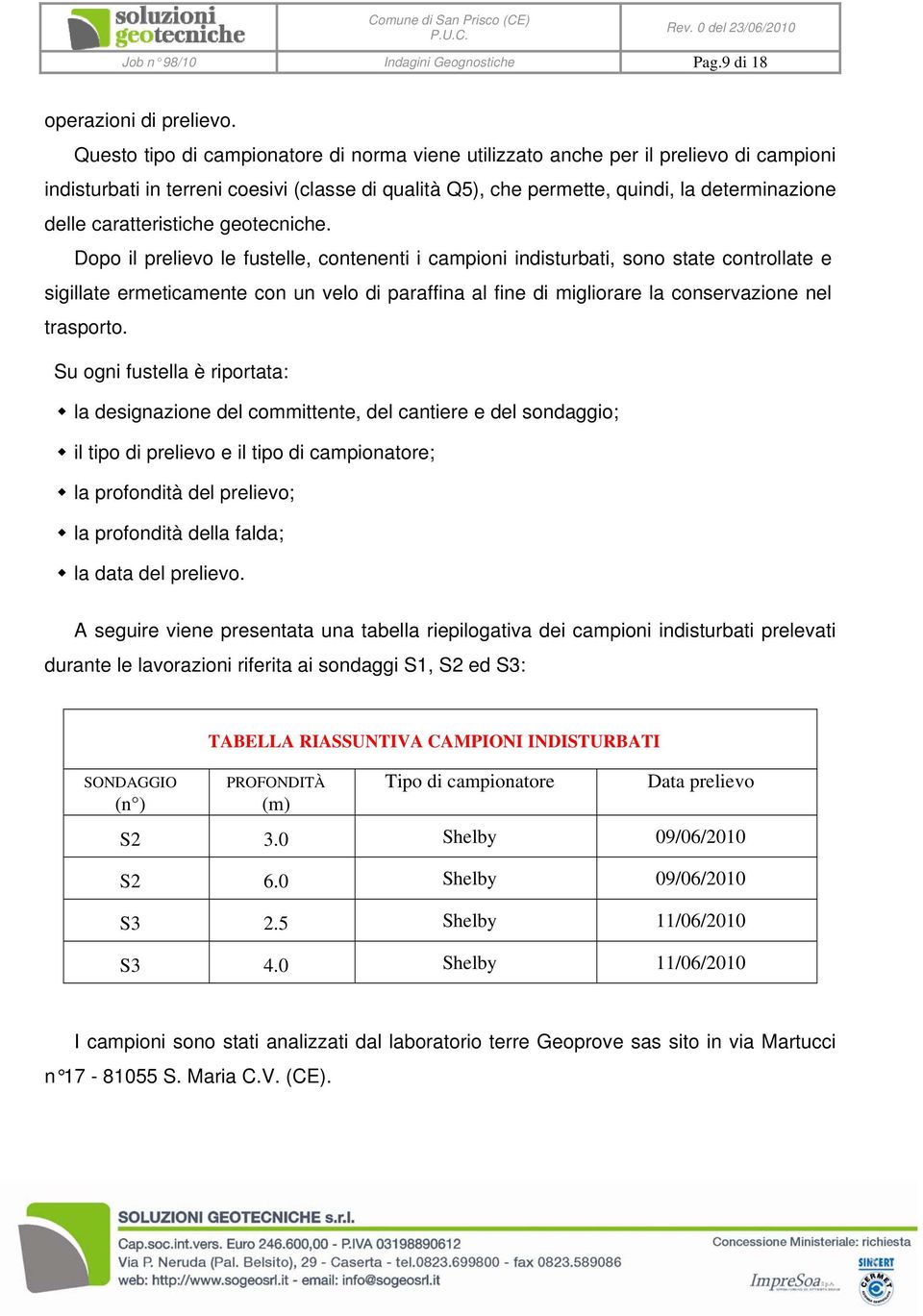 caratteristiche geotecniche.