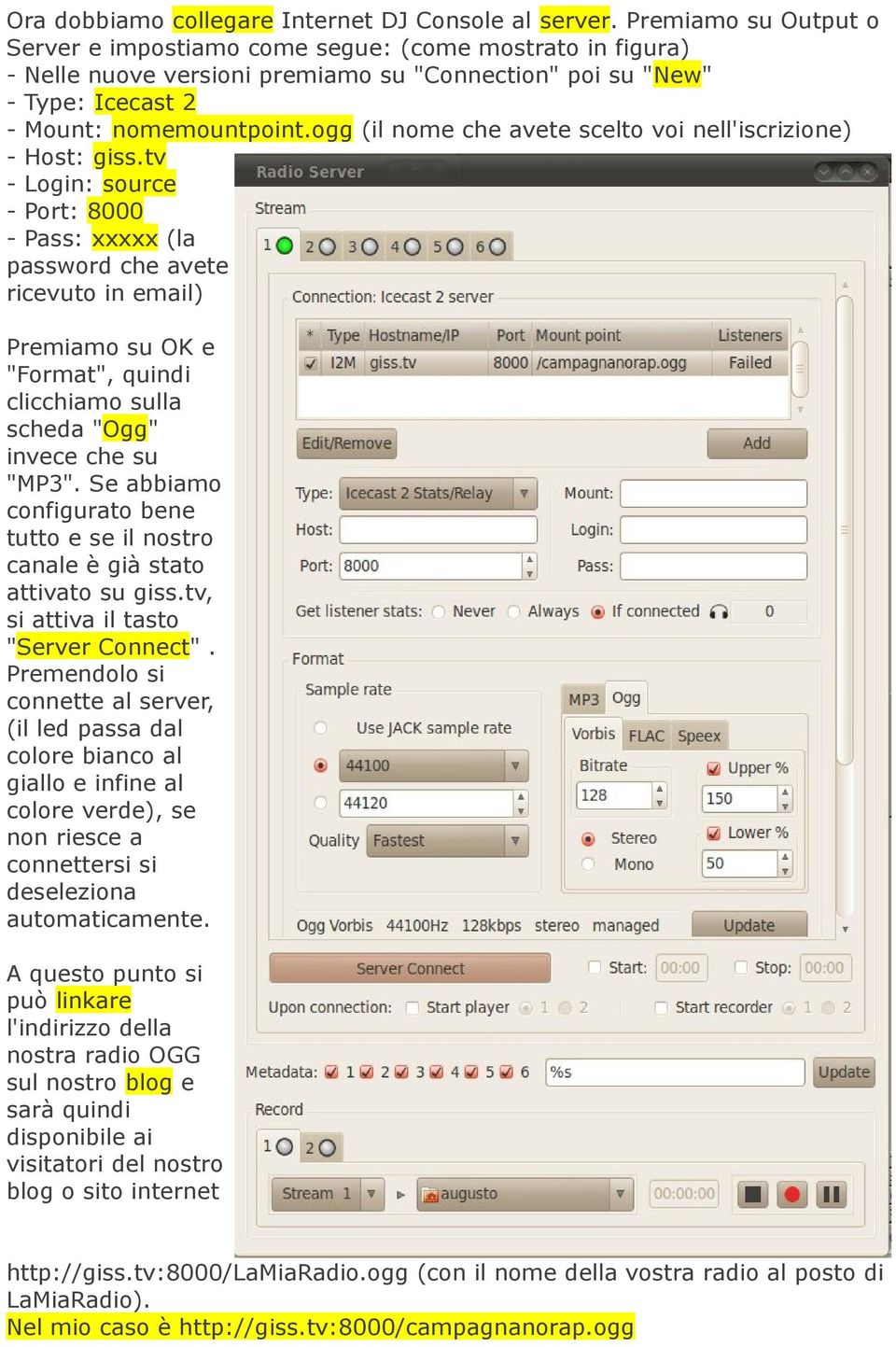 ogg (il nome che avete scelto voi nell'iscrizione) - Host: giss.