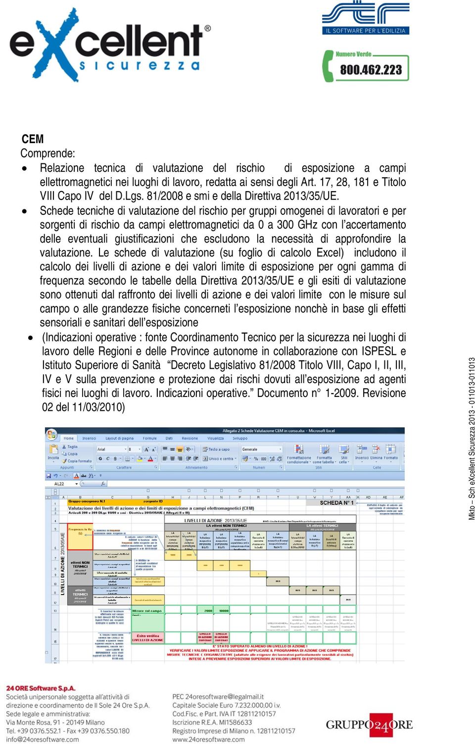 Schede tecniche di valutazione del rischio per gruppi omogenei di lavoratori e per sorgenti di rischio da campi elettromagnetici da 0 a 300 GHz con l accertamento delle eventuali giustificazioni che