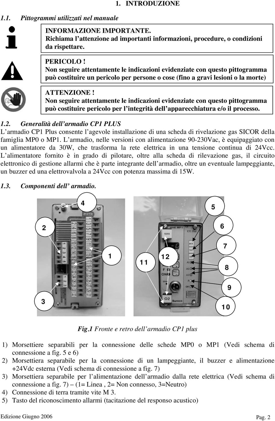 Non seguire attentamente le indicazioni evidenziate con questo pittogramma può costituire pericolo per l integrità dell apparecchiatura e/o il processo. 1.2.