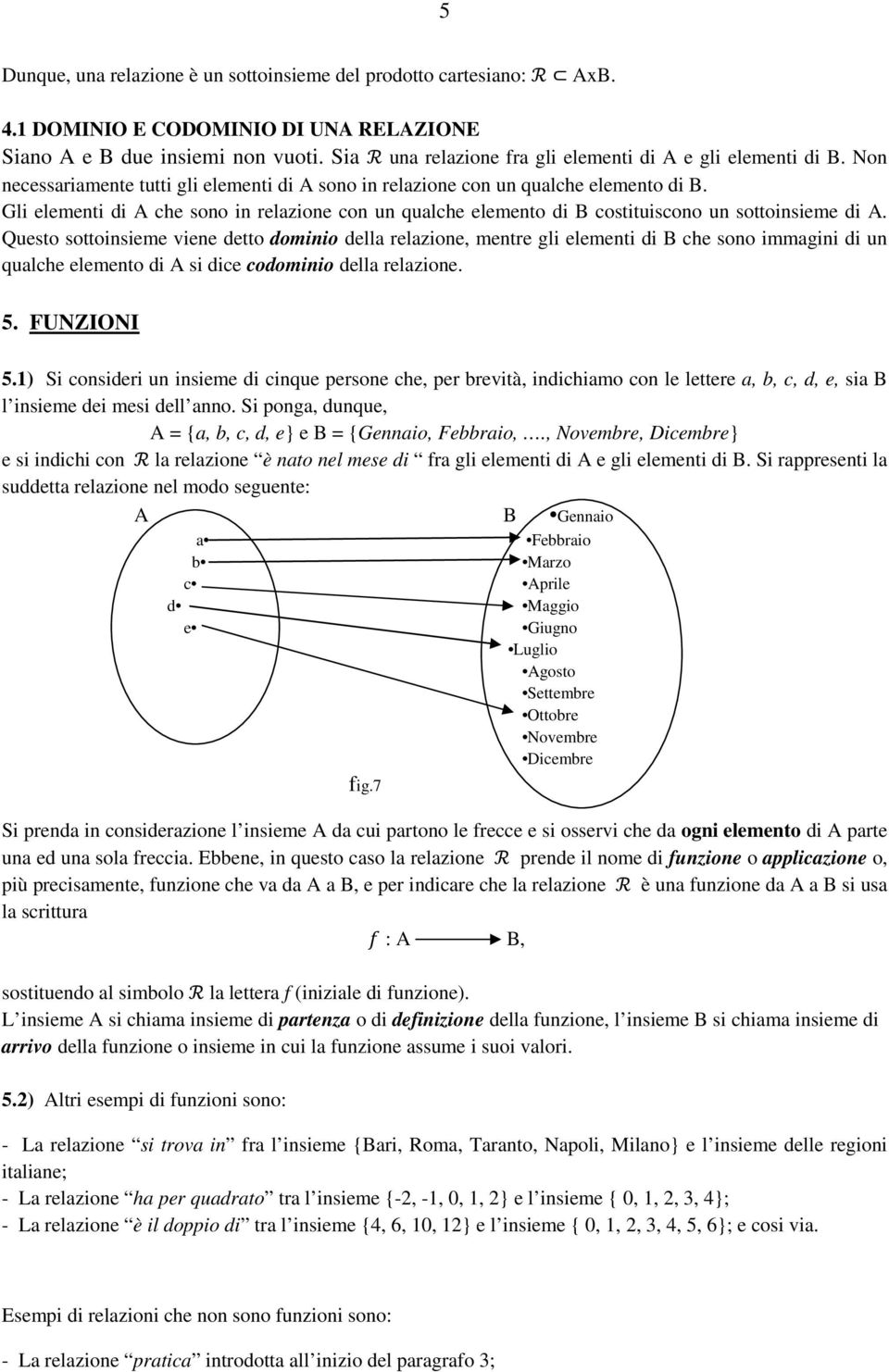 Gli elementi di A che sono in relazione con un qualche elemento di B costituiscono un sottoinsieme di A.