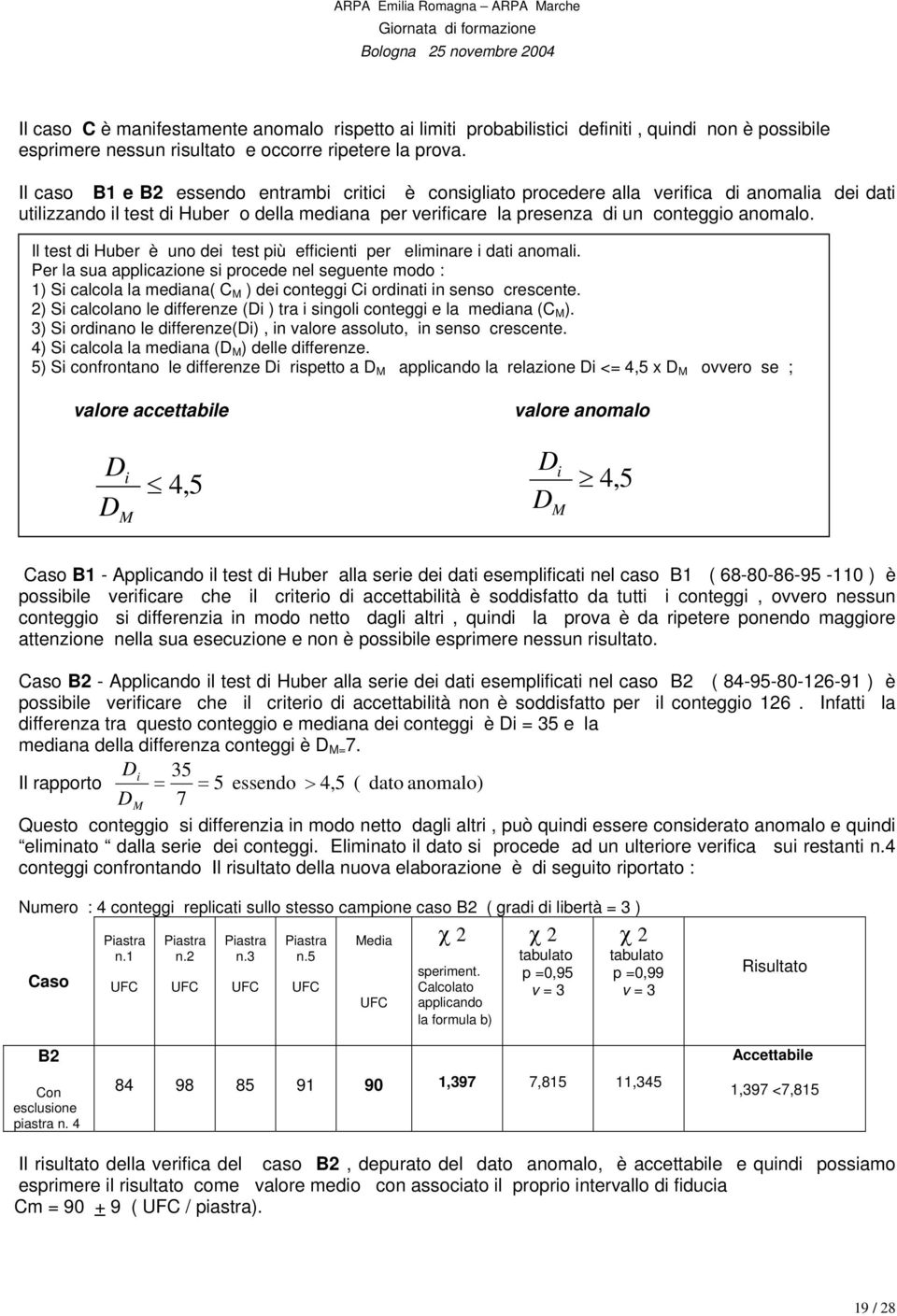 Il test di Huber è uno dei test più efficienti per eliminare i dati anomali.