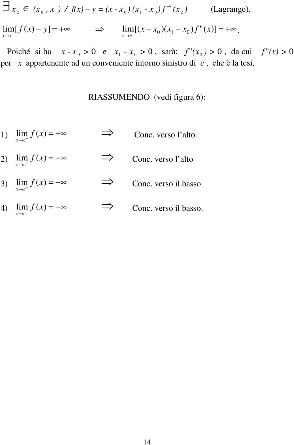 intorno sinistro di c, che è la tesi.