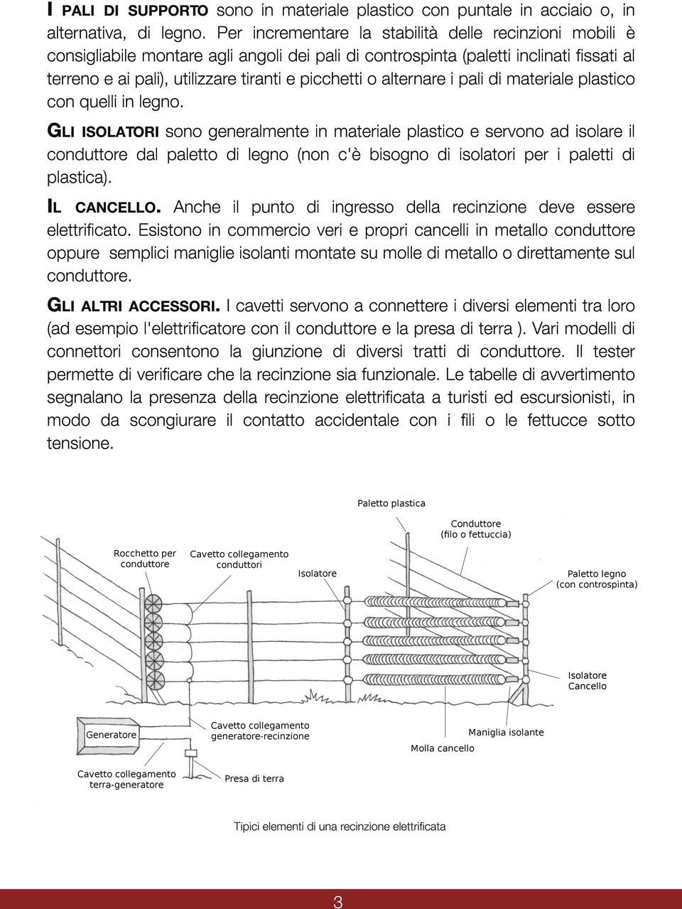 alternare i pali di materiale plastico con quelli in legno.