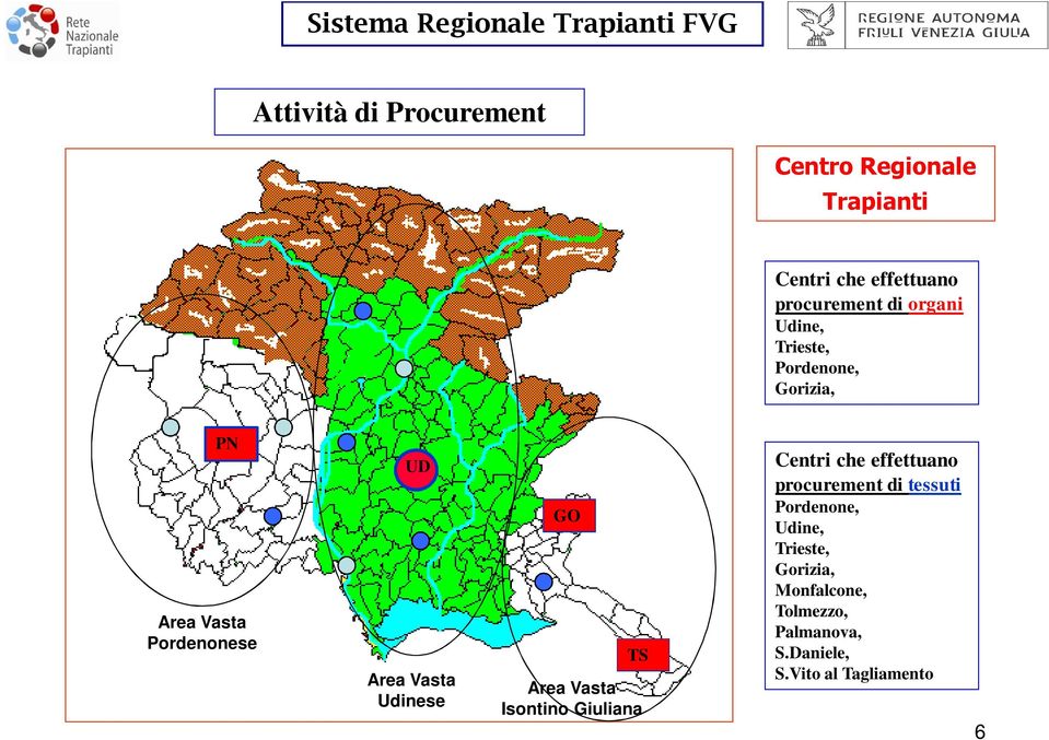 GO TS Area Vasta Isontino Giuliana Centri che effettuano procurement di tessuti Pordenone,