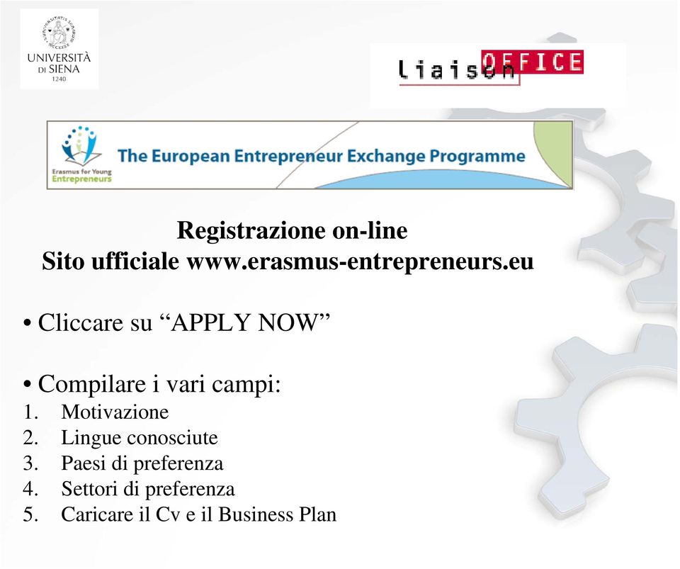 eu Cliccare su APPLY NOW Compilare i vari campi: 1.