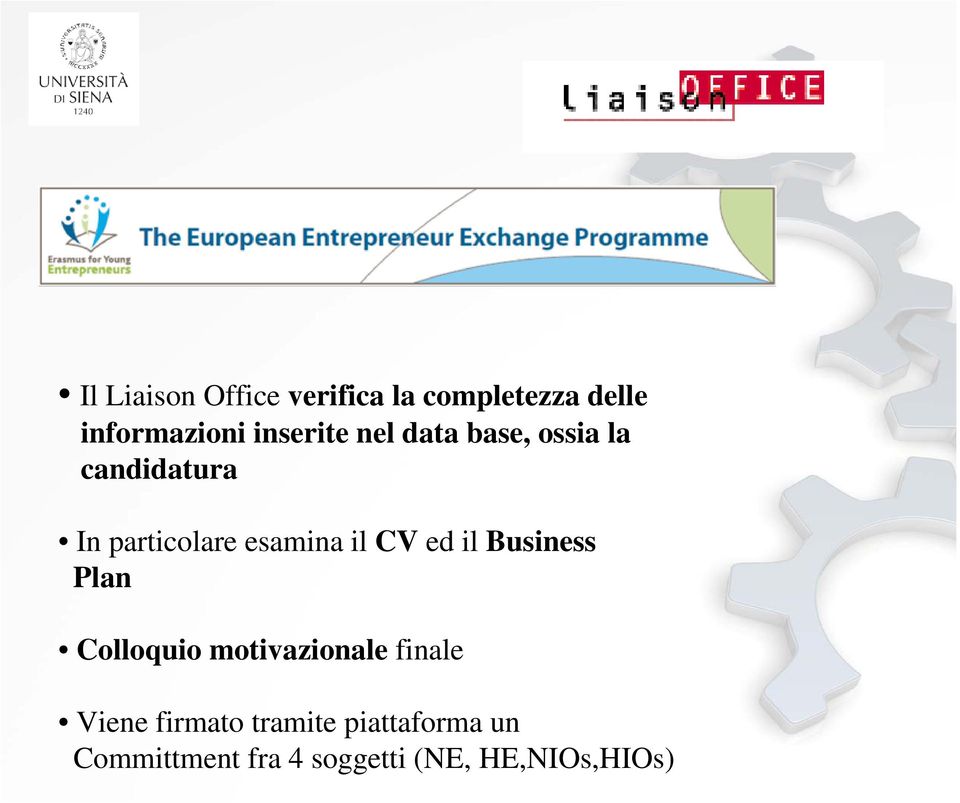 esamina il CV ed il Business Plan Colloquio motivazionale finale