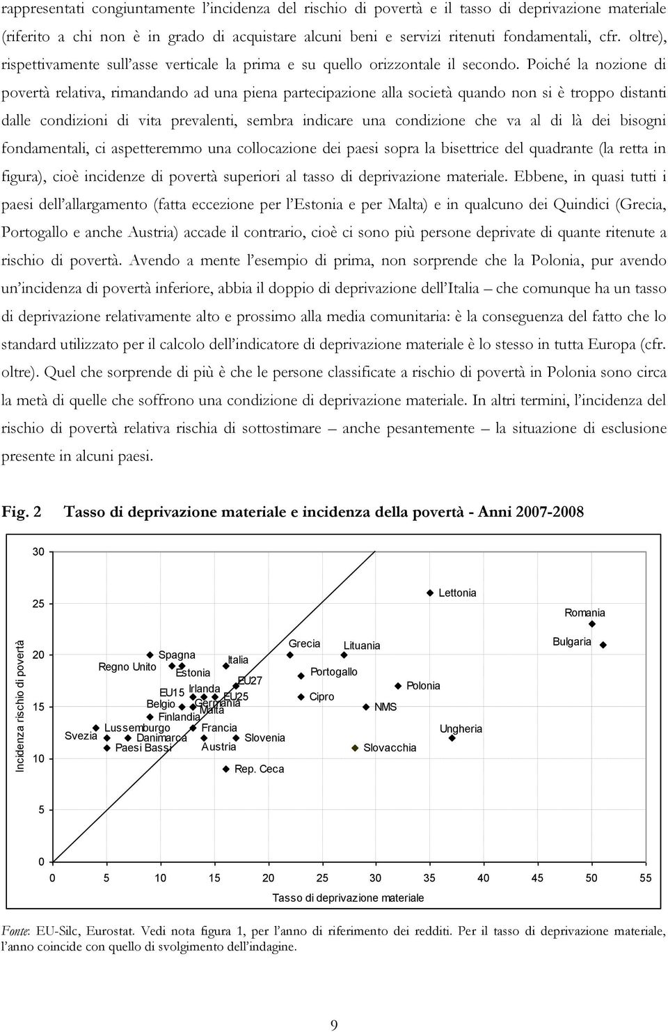 Poiché la nozione di povertà relativa, rimandando ad una piena partecipazione alla società quando non si è troppo distanti dalle condizioni di vita prevalenti, sembra indicare una condizione che va