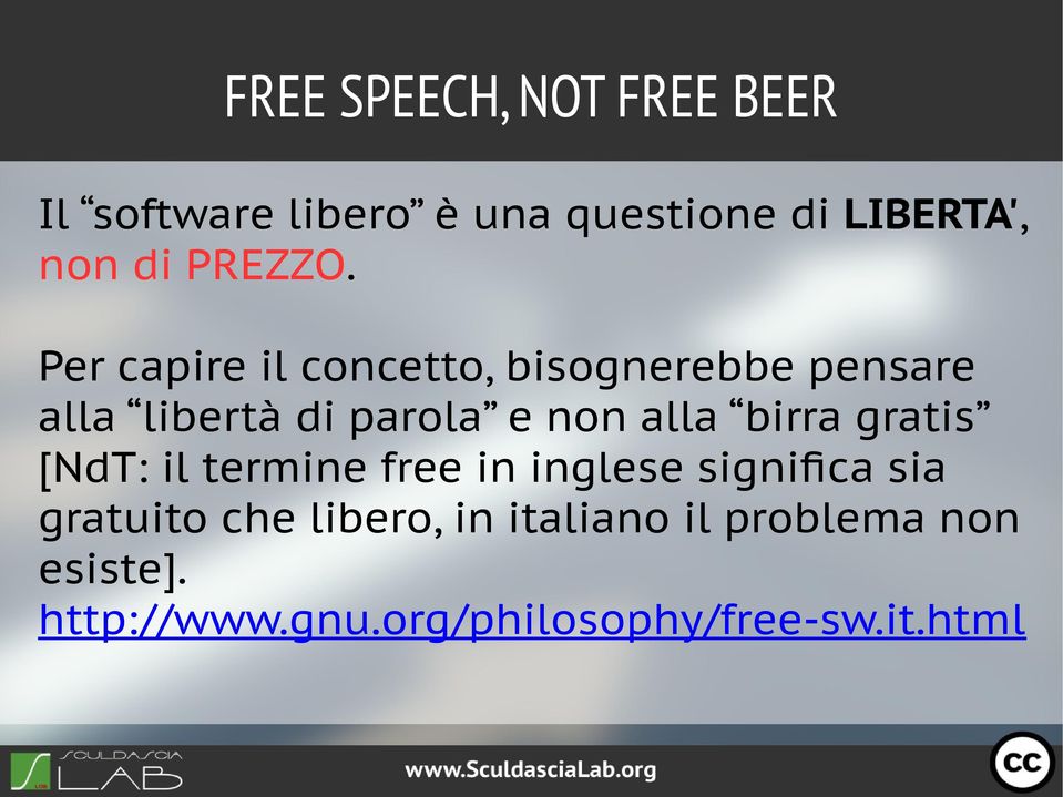 Per capire il concetto, bisognerebbe pensare alla libertà di parola e non alla