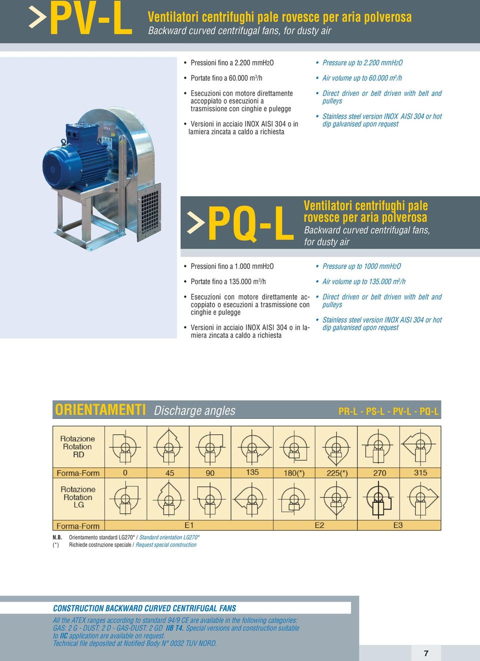 200 mmh2o Air volume up to 60.