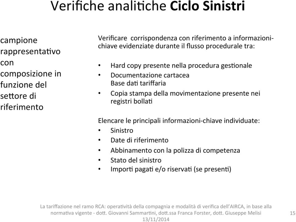 Documentazione cartacea Base da4 tariffaria Copia stampa della movimentazione presente nei registri bolla4 Elencare le principali