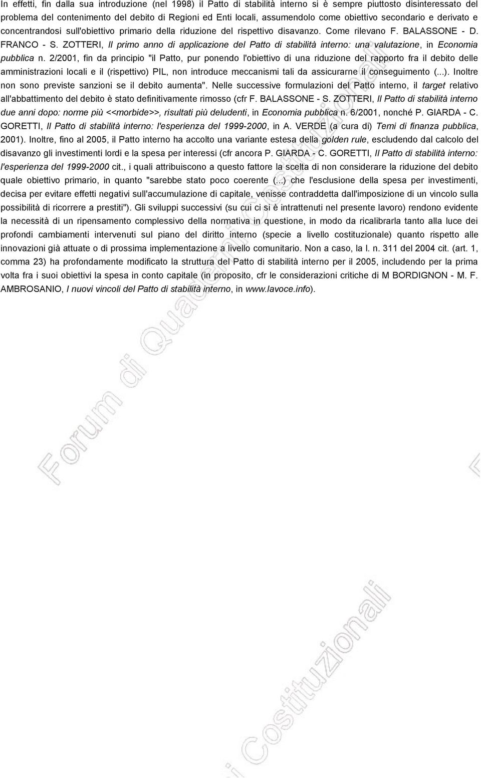 ZOTTERI, Il primo anno di applicazione del Patto di stabilità interno: una valutazione, in Economia pubblica n.