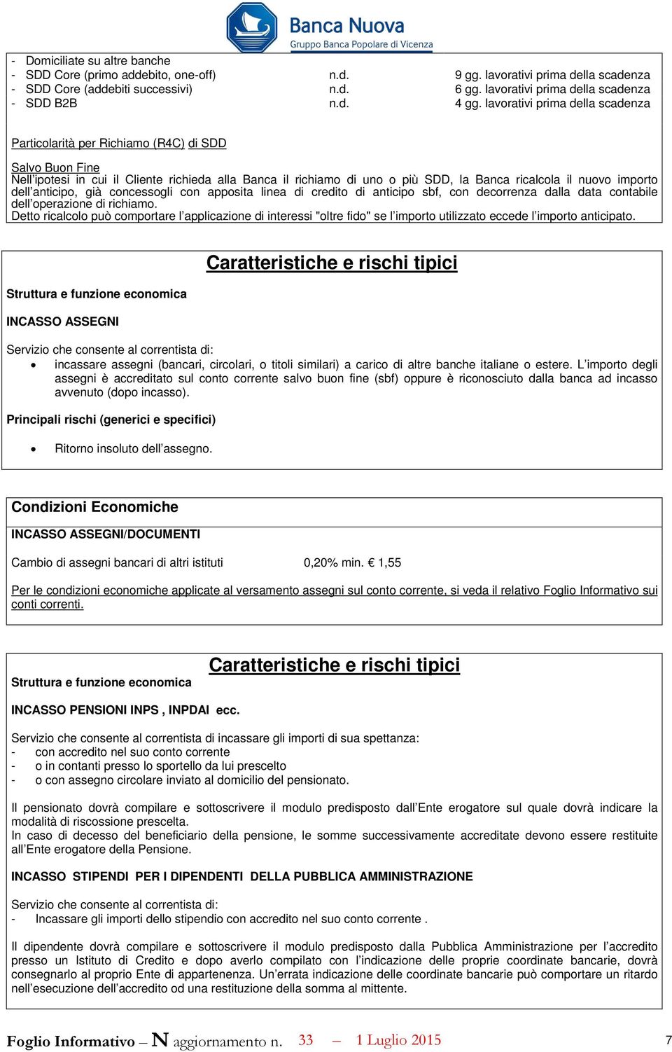 importo dell anticipo, già concessogli con apposita linea di credito di anticipo sbf, con decorrenza dalla data contabile dell operazione di richiamo.