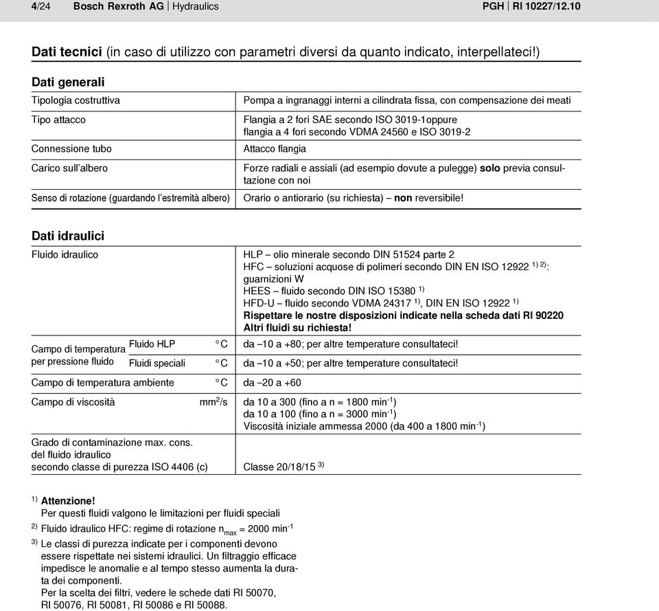 dei meati Flangia a 2 fori AE secondo IO 3019-1oppure flangia a 4 fori secondo VDMA 24560 e IO 3019-2 Attacco flangia Forze radiali e assiali (ad esempio dovute a pulegge) solo previa consultazione