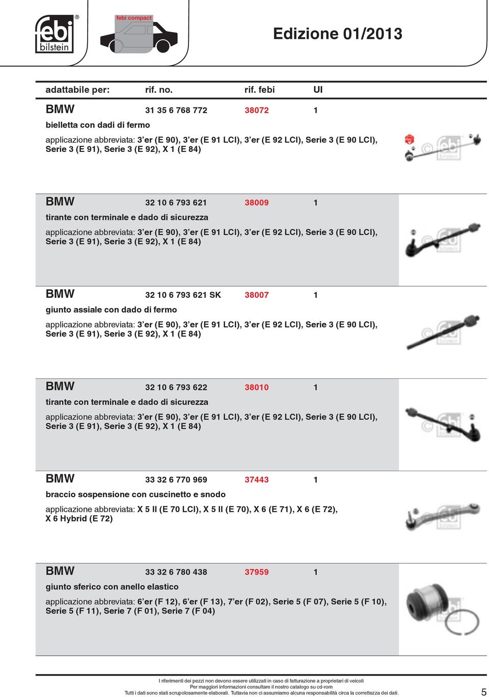 BMW 32 10 6 793 621 SK 38007 1 giunto assiale con dado di fermo applicazione abbreviata: 3'er (E 90), 3'er (E 91 LCI), 3'er (E 92 LCI), Serie 3 (E 90 LCI), Serie 3 (E 91), Serie 3 (E 92), X 1 (E 84)