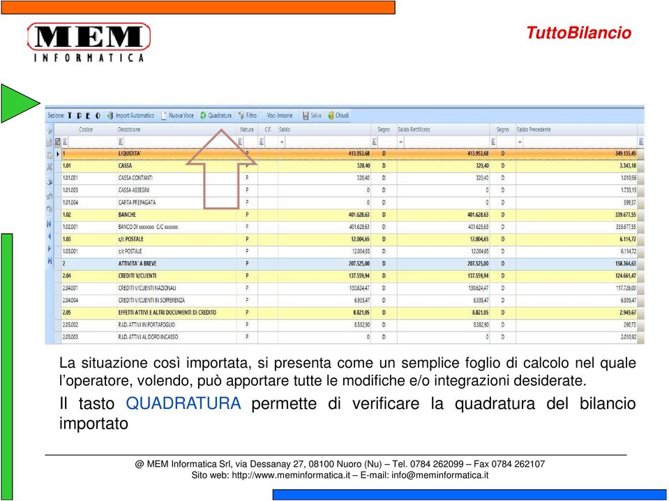 apportare tutte le modifiche e/o integrazioni desiderate.