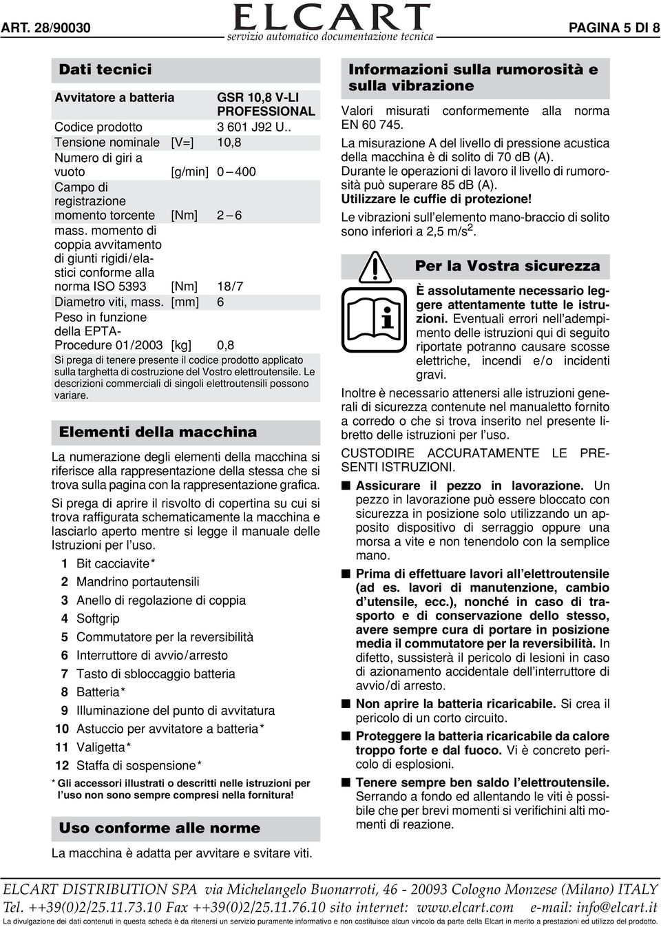 momento di coppia avvitamento di giunti rigidi/ elastici conforme alla norma ISO 5393 [Nm] 18/ 7 Diametro viti, mass.