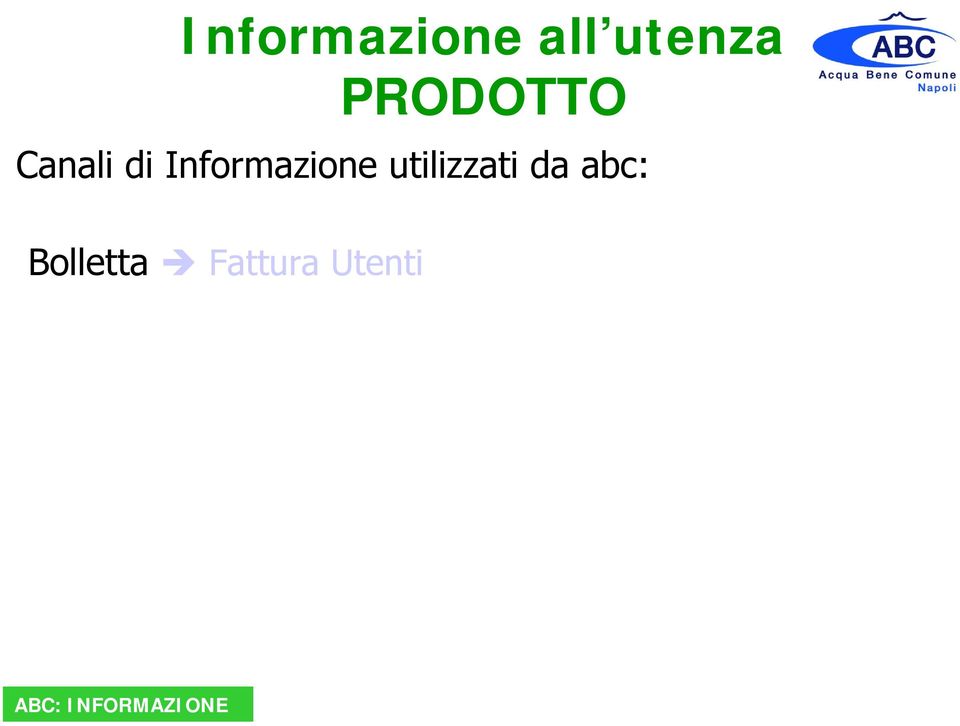 Informazione utilizzati da