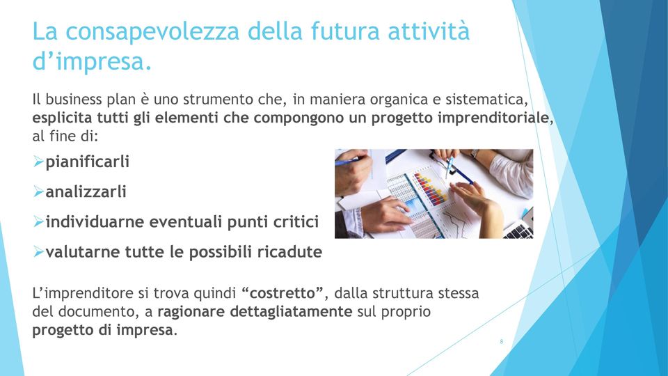 compongono un progetto imprenditoriale, al fine di: pianificarli analizzarli individuarne eventuali punti