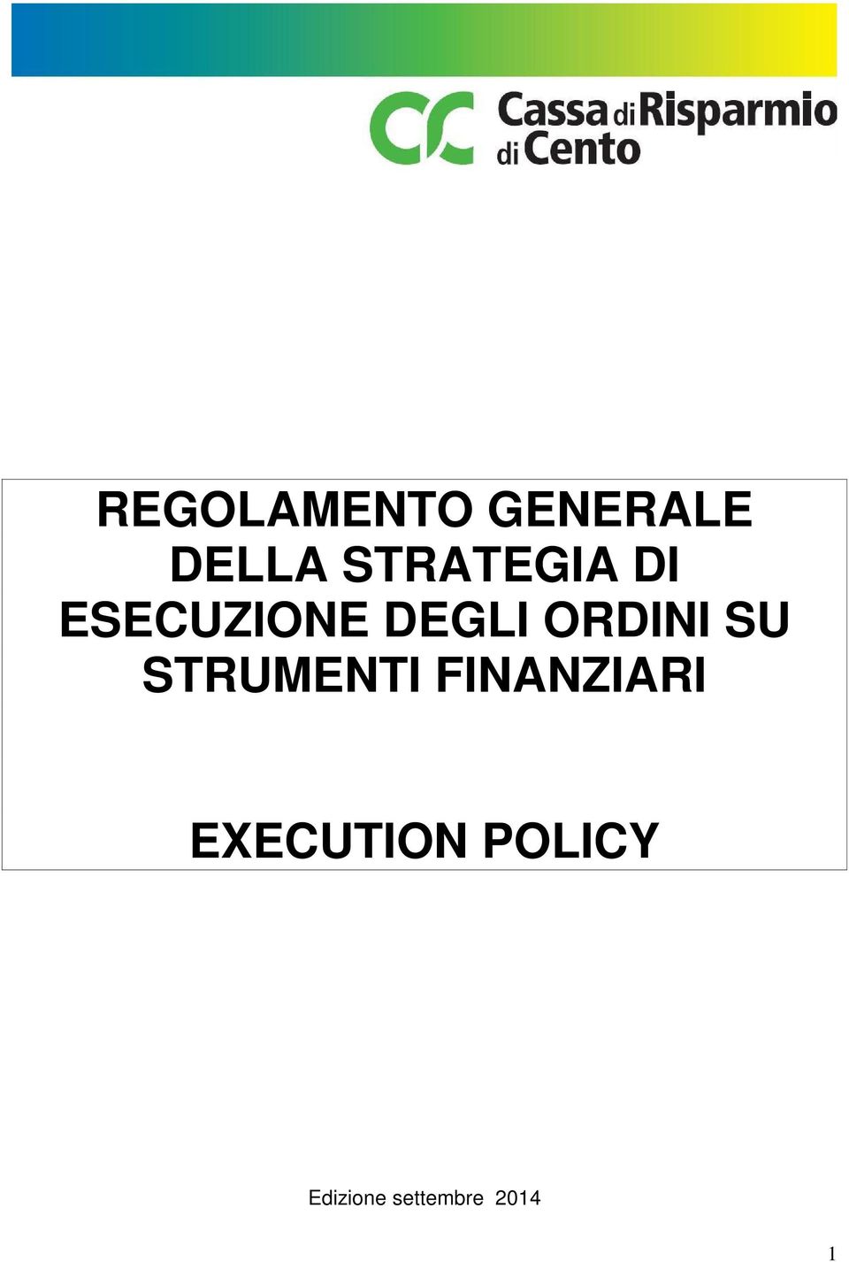 ORDINI SU STRUMENTI FINANZIARI