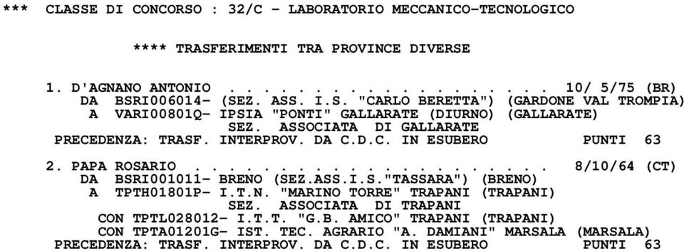 T.N. "MARINO TORRE" TRAPANI (TRAPANI) SEZ. ASSOCIATA DI TRAPANI CON TPTL028012- I.T.T. "G.B. AMICO" TRAPANI (TRAPANI) CON TPTA01201G- IST. TEC. AGRARIO "A.