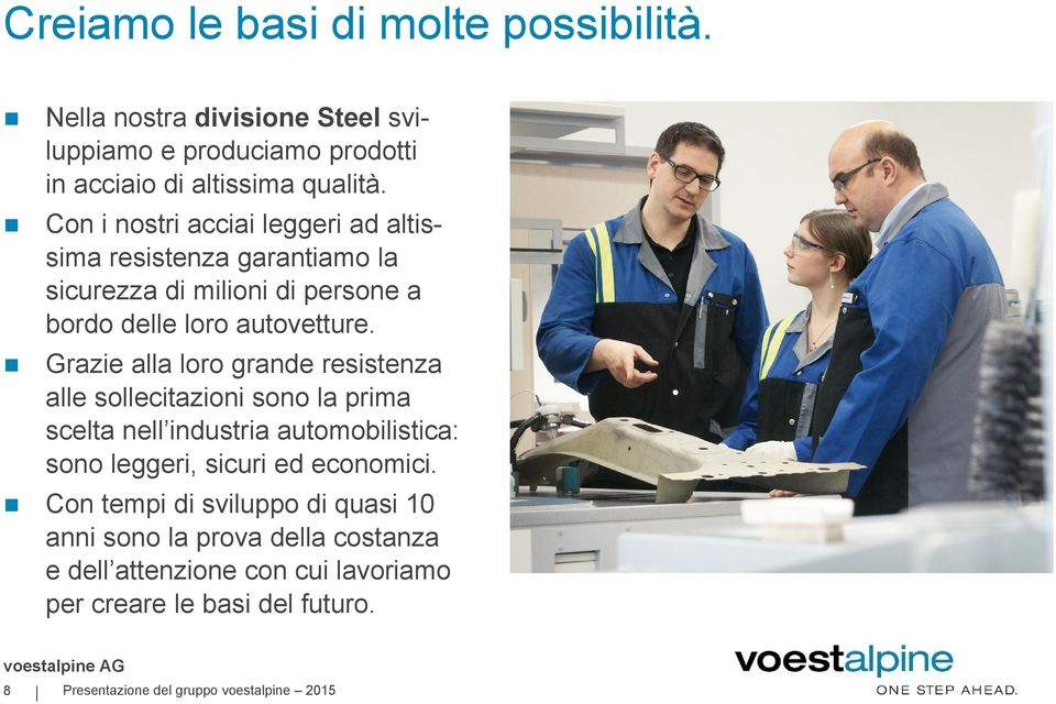 Grazie alla loro grande resistenza alle sollecitazioni sono la prima scelta nell industria automobilistica: sono leggeri, sicuri ed economici.