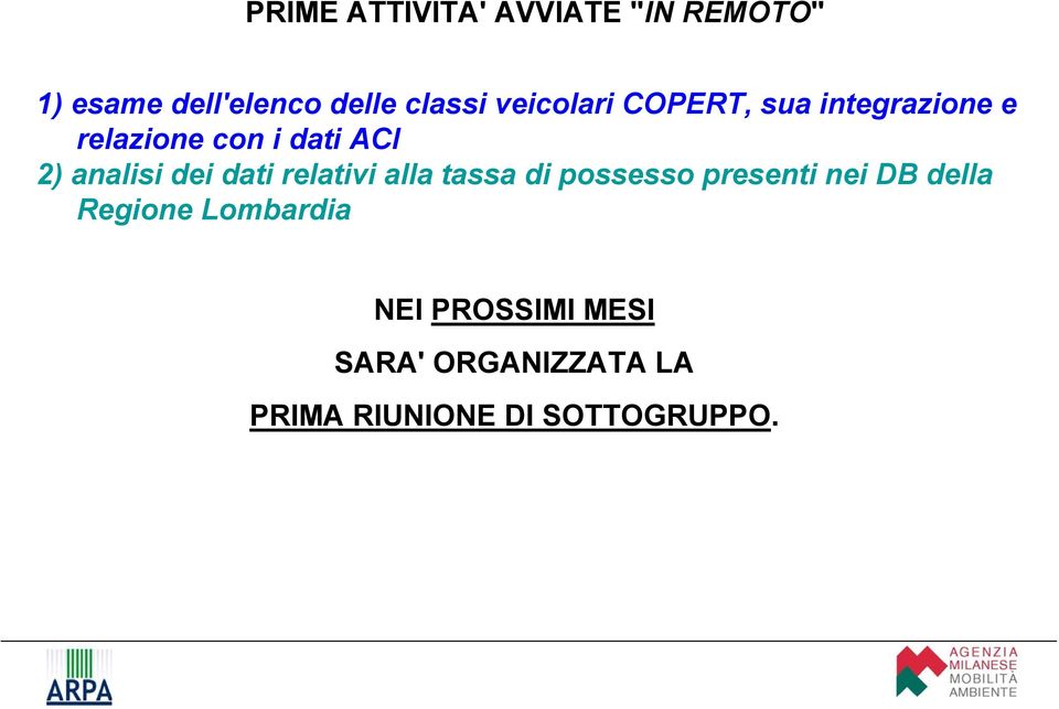 dei dati relativi alla tassa di possesso presenti nei DB della Regione